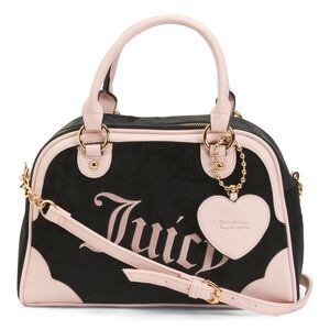 Juicy Couture Black and Pink Satchel with Gold Accents